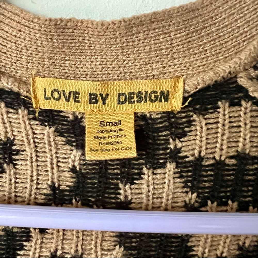 LOVE BY DESIGN Studded Leopard Print Cardigan Sweater—SZ. Small - Picture 9 of 16